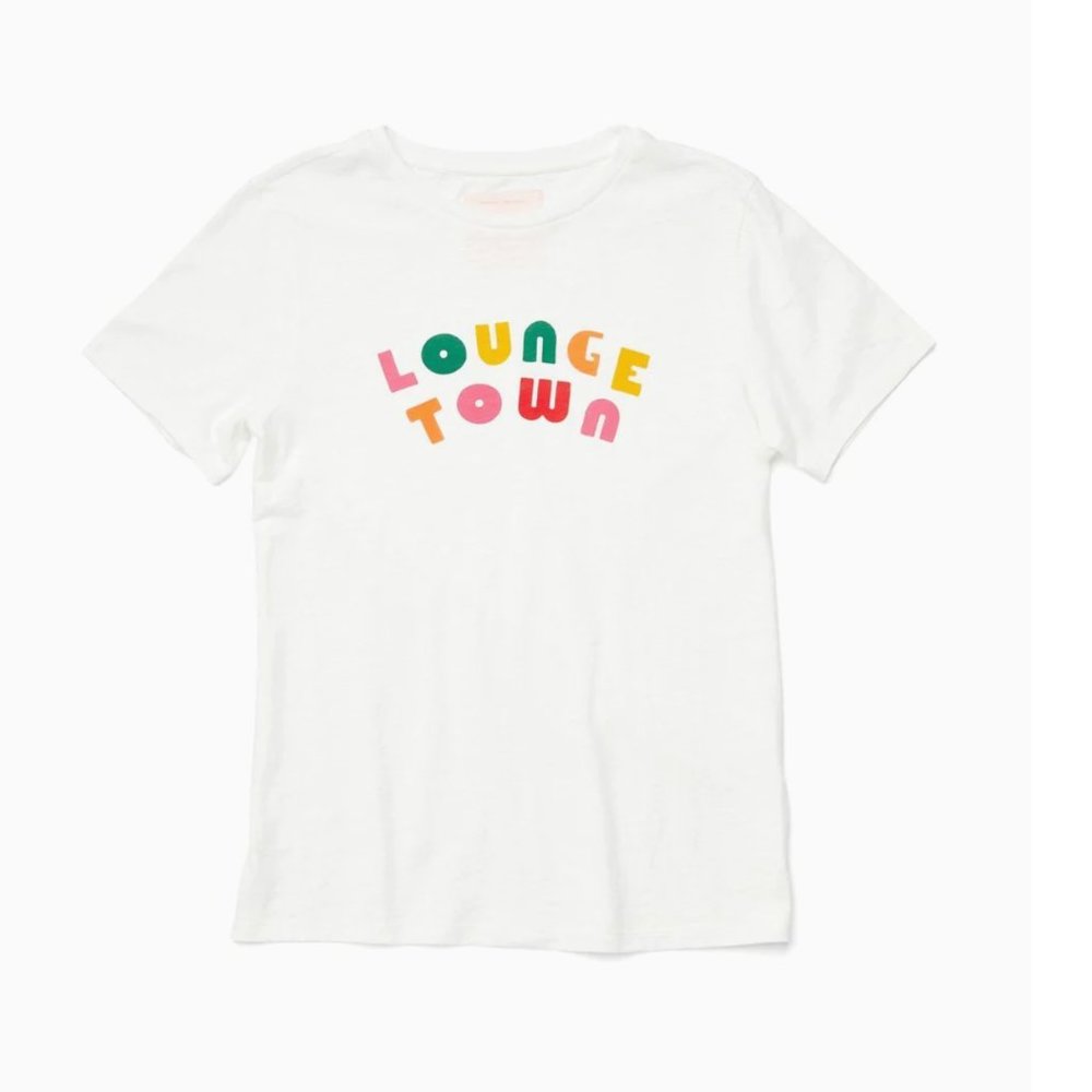 🌸 ban.do Lounge Town 100% Cotton Slub Jersey Tee NWT - Picture 2 of 7